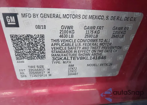 2019 GMC Terrain Sle from USA, damaged, VIN 3GKALTEV8KL141846
